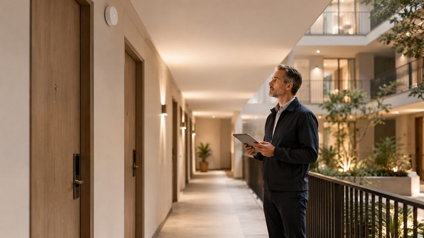 Apartment building connected to a central SensorTech gateway